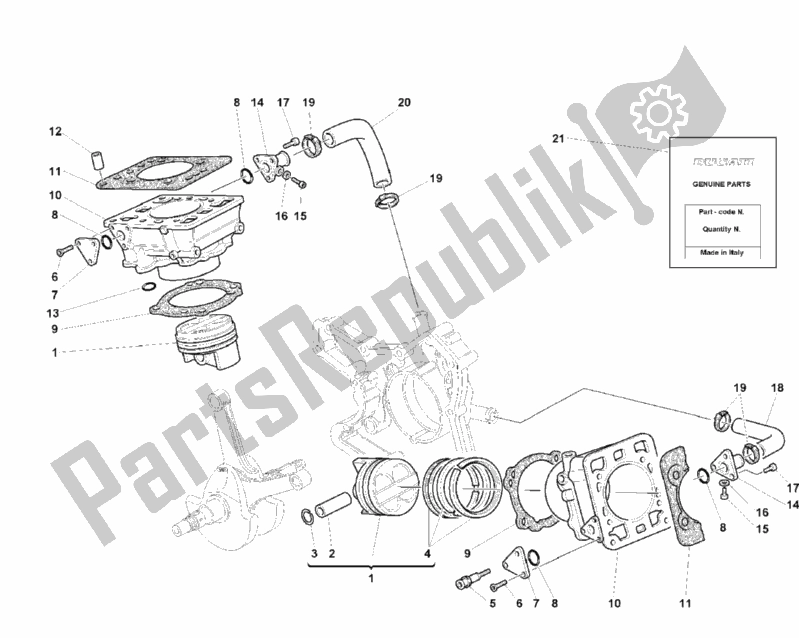 Tutte le parti per il Cilindro - Pistone del Ducati Superbike 748 SPS 1999